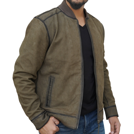 Men's Vintage Casual Baseball Collar Zipper Leather Jacket 9893976080568