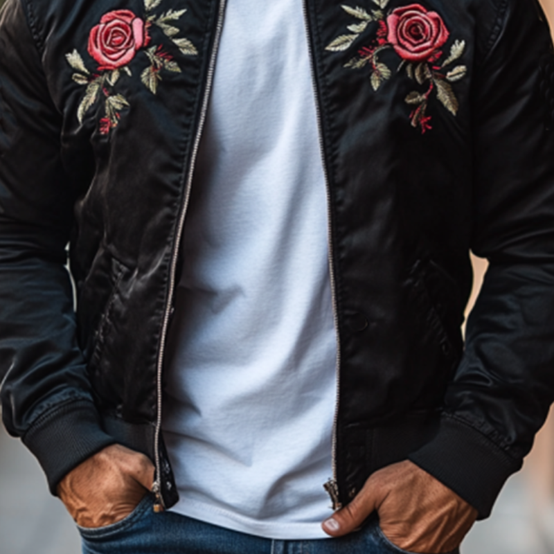 Men's Classic Casual Embroidered Flight Jacket 9892392272056