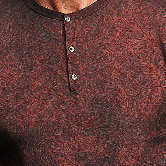 Men's Summer Fashion Personalized Printed Polyester Blended Short Sleeve Henley Shirt DTT25062006