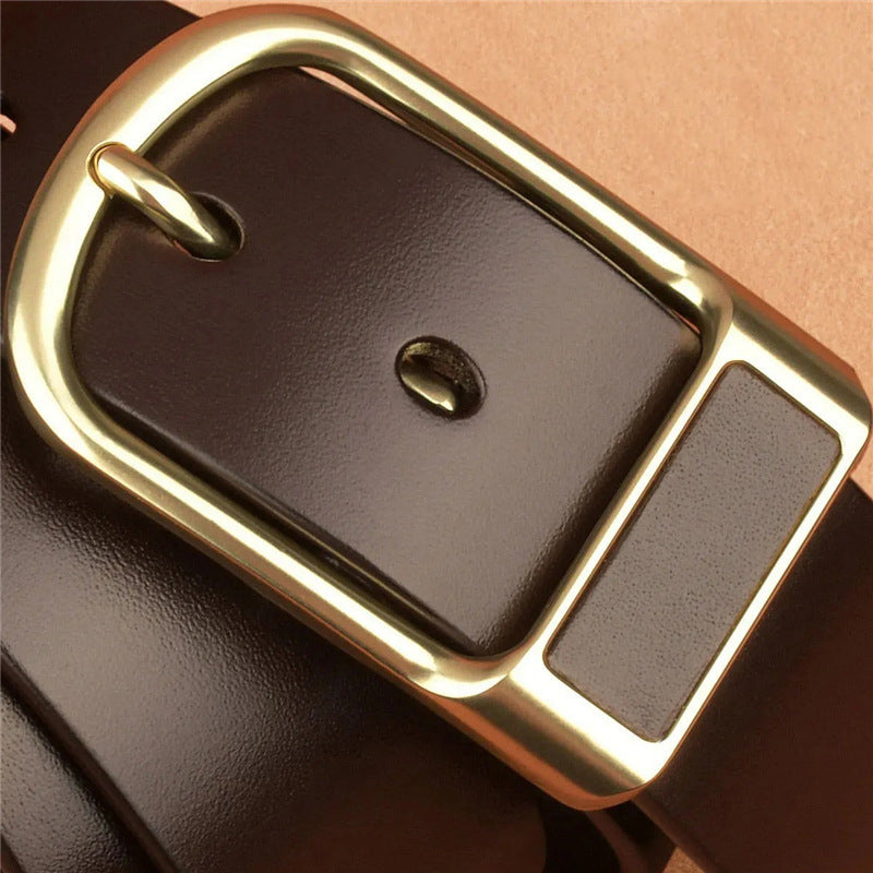 Business Casual PU Leather Square Buckle Cowboy Waistband Belt 9888555139256