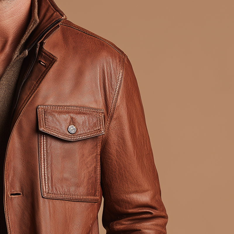 Men's Vintage Faux Leather Jacket DTT25081109