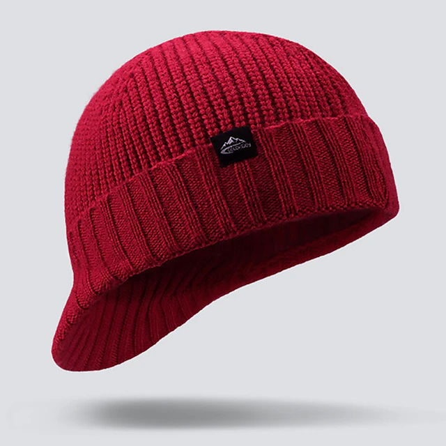 Casual Knit Beanies Short-Brimmed Peaked Cap 9888551600312