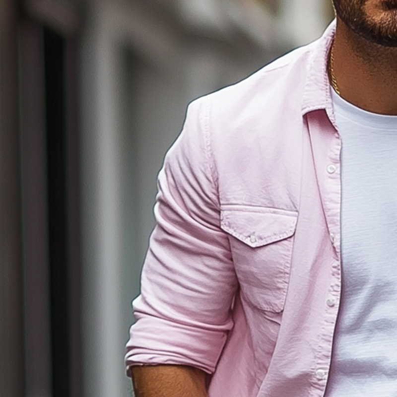 Men's Basic Solid Color Cotton Blend Long Sleeve Shirt DTT25072519