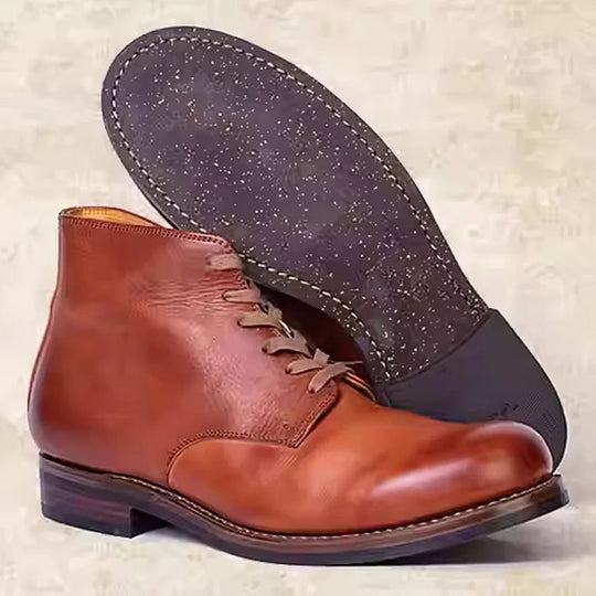Men's Vintage Handmade Leather Lace Up Boots 9891526967480