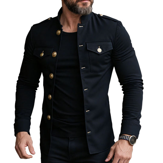 Men's Vintage Casual Solid Lapel Button Jacket Dtt838475448