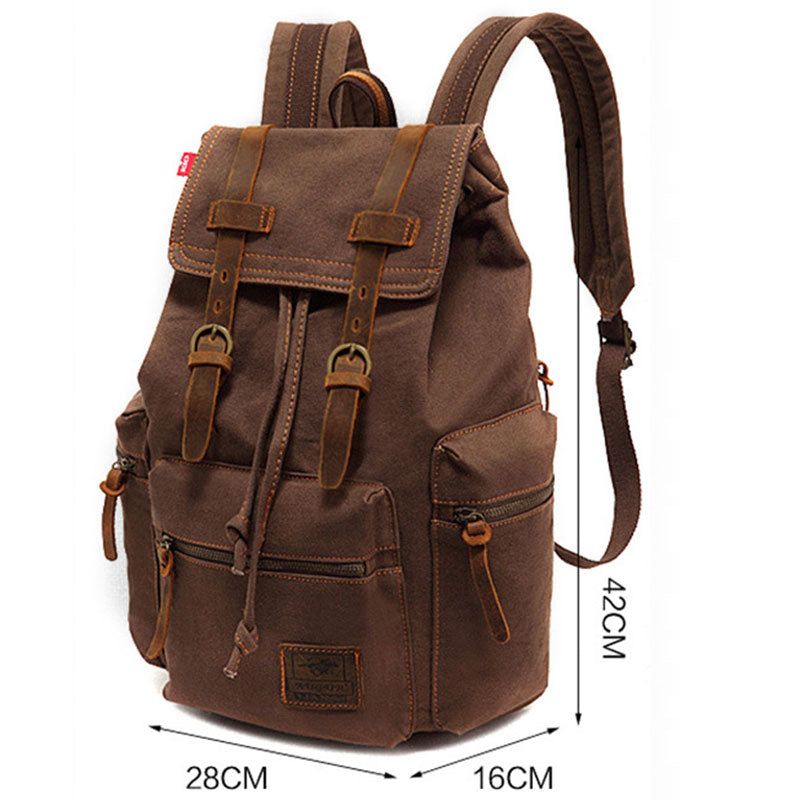 VINTAGE CANVAS MULTI-POCKET FLAP BACKPACK 9262187905208