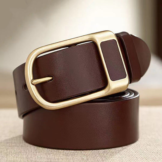 Business Casual PU Leather Square Buckle Cowboy Waistband Belt 9888555139256
