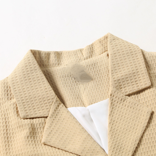 Men's Classic Casual Slim Fit Single Breasted Waffle Blazer 9918991401144