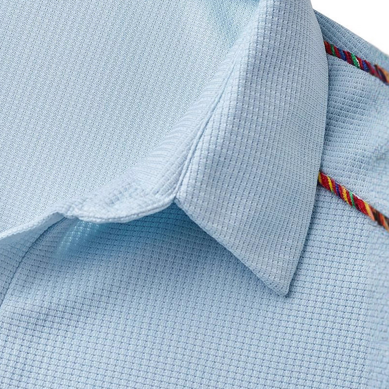 Men's Waffle Stitching Short-sleeved POLO Shirt DTT25080111