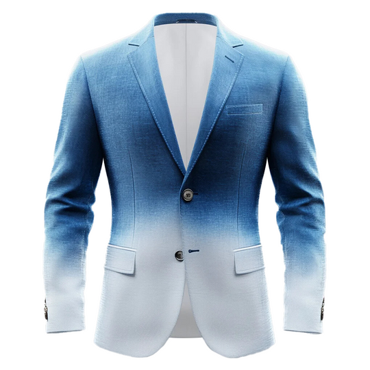 Men's Ombre Pattern Notch Lapel Two Button Long Sleeve Blazer 9953099514040