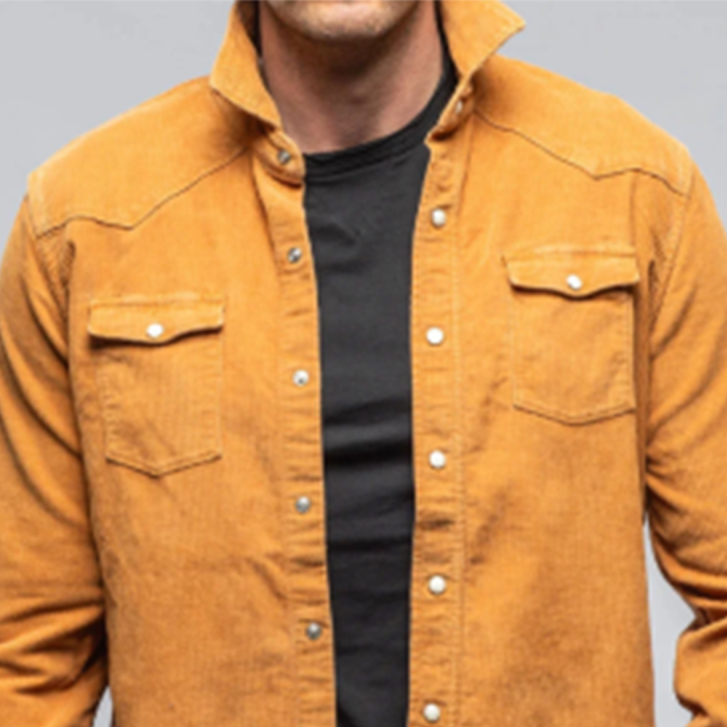 Men's Classic Casual Corduroy Long Sleeve Shirt 9890062663864