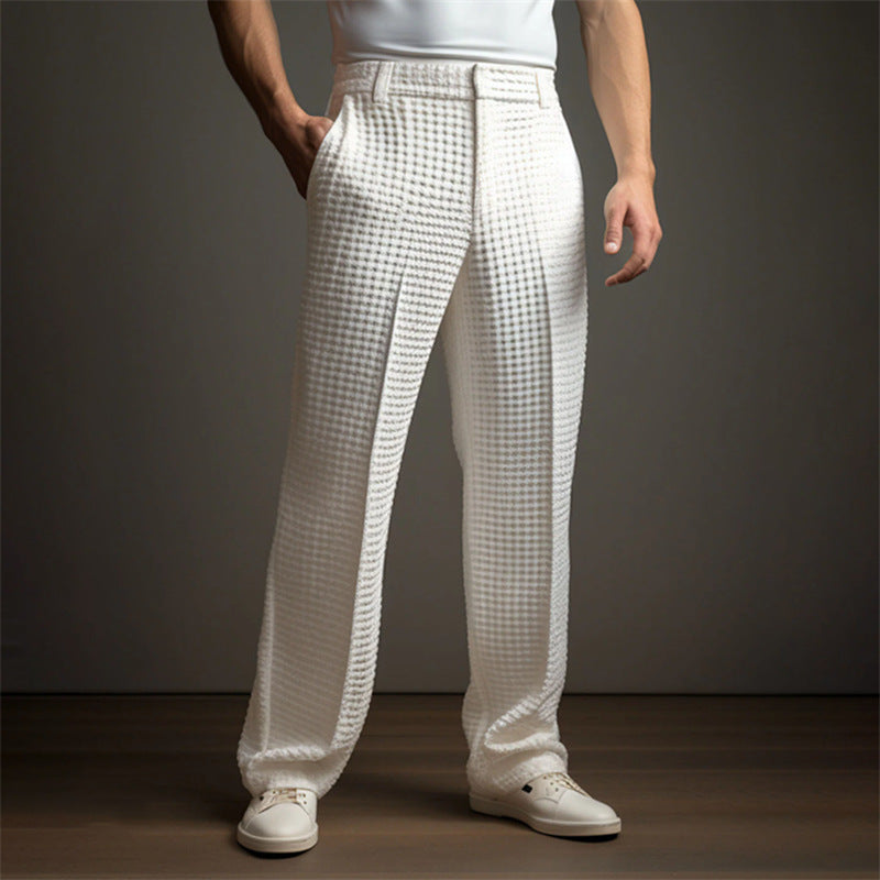 Men's Classic Casual Fashion Waffle Pants 9902008434872