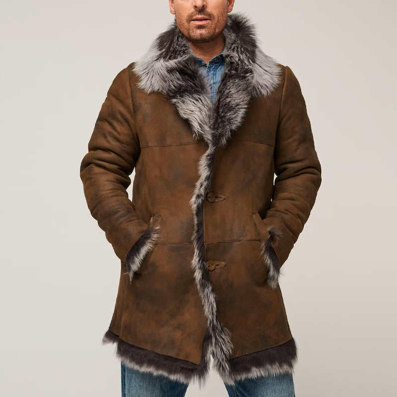 Men's Single Row Collar Woolen Jacket 9884520087736