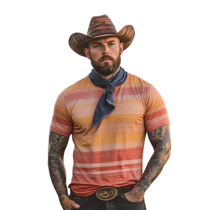 Men's Printed Round Neck Short Sleeve T-Shirt DTT25062705