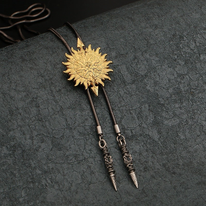 Men's Adjustable Metal Chain Bolo Tie Necklace 9912945672376