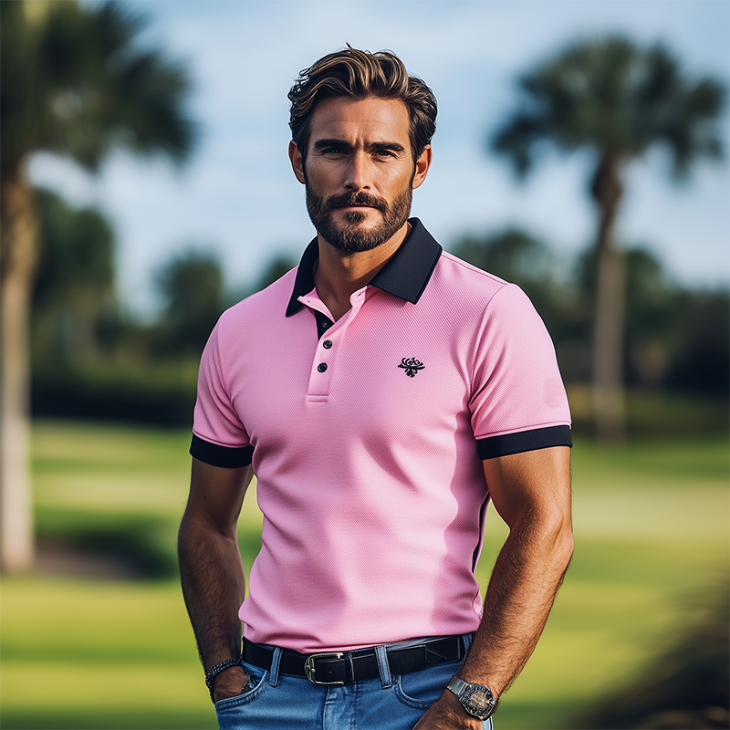 Men's Classic bBusiness Casual Mercerized Cotton Embroidered POLO Shirt 9922015953080