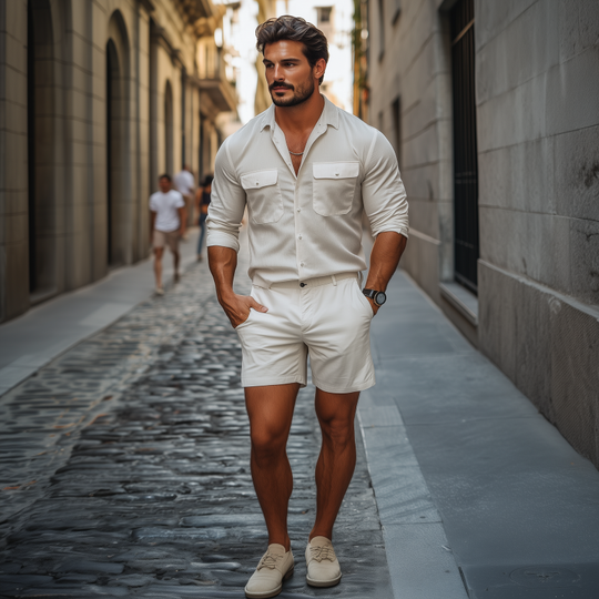 Men's Classic Casual Gentleman Fashion Cotton Shorts 9922016510136