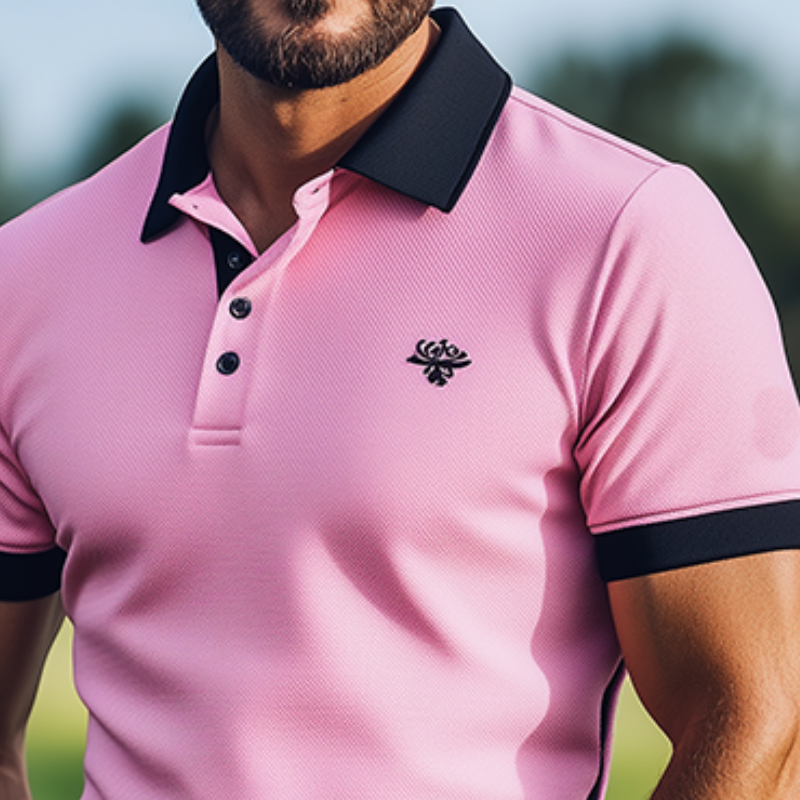 Men's Classic bBusiness Casual Mercerized Cotton Embroidered POLO Shirt 9922015953080
