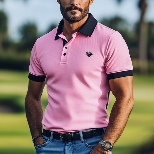 Men's Classic bBusiness Casual Mercerized Cotton Embroidered POLO Shirt 9922015953080