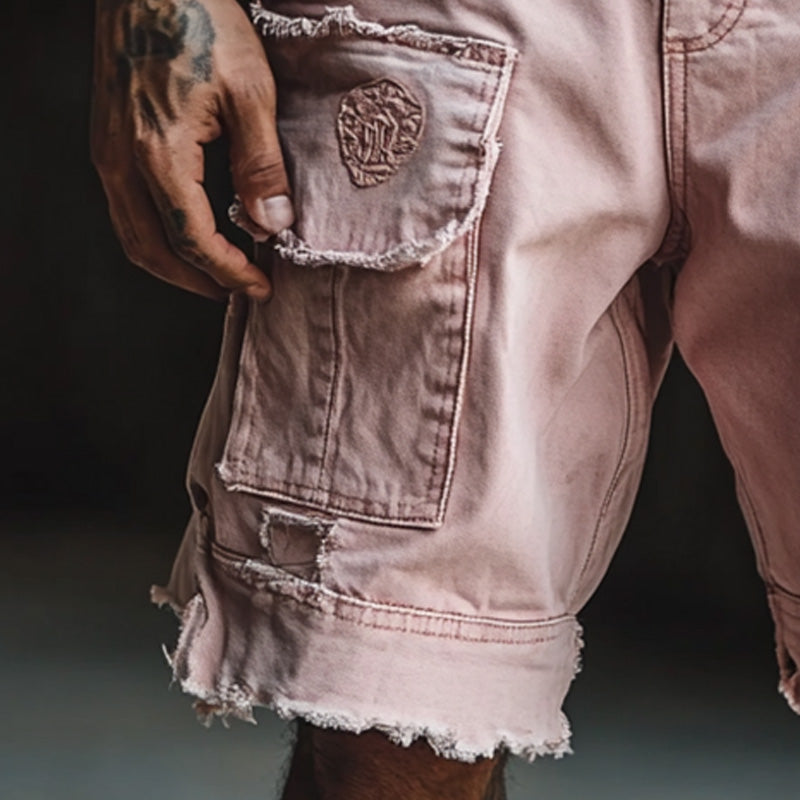 Men's Fashion Raw Edge Denim Shorts DDT25052903