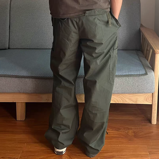 Men's Solid Straight Multi-pocket Cargo Paratrooper Pants 9928618311864