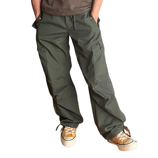 Men's Solid Straight Multi-pocket Cargo Paratrooper Pants 9928618311864