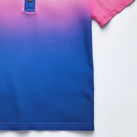 Men's Retro Casual Gradient Print Short Sleeve Polo Shirt 9930002104504
