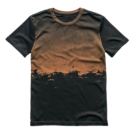 Men's Retro Casual Gradient Printed Round Neck Short Sleeve T-Shirt 9930001973432