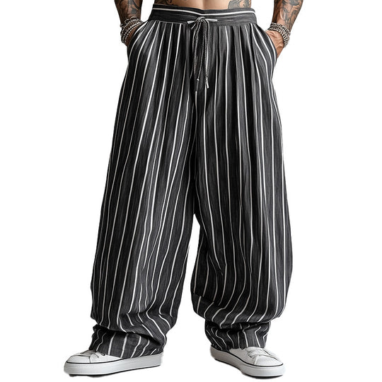 Men's Pinstripe Loose Casual Pants 9930002530488