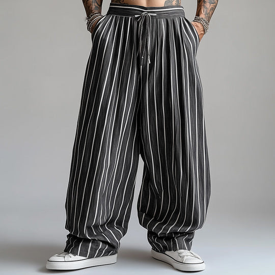 Men's Pinstripe Loose Casual Pants 9930002530488