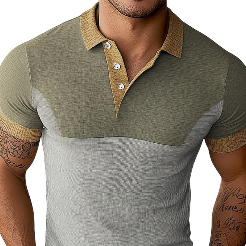 Men's Summer Skin Friendly and Comfortable Knitted Polo T-Shirt 9940335722680