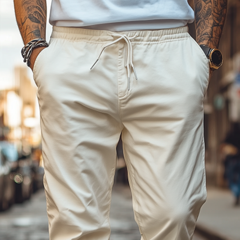Men's Spring Fashion Casual Cotton Blended Elastic Waist Pants 9942357278904