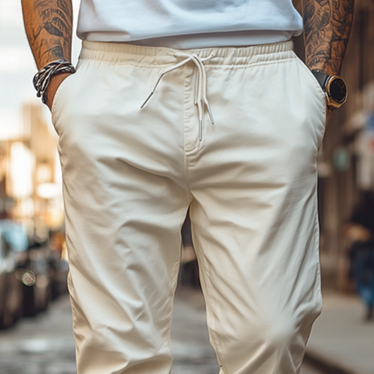 Men's Spring Fashion Casual Cotton Blended Elastic Waist Pants 9942357278904