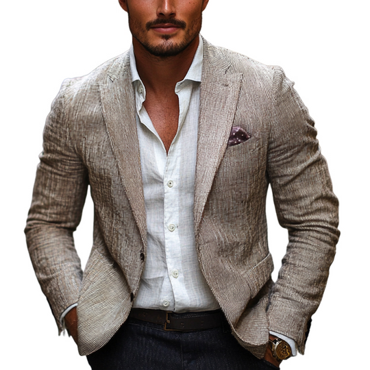 Men's Cotton And Linen Casual Blazer 9949424386232