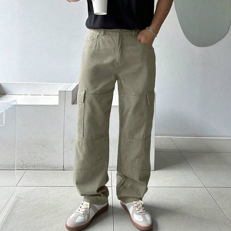 Men's Cotton Vintage Washed Casual Cargo Pants 9949422911672