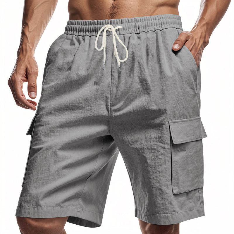 Men's Casual Solid Color Elastic Work Shorts 9949423534264