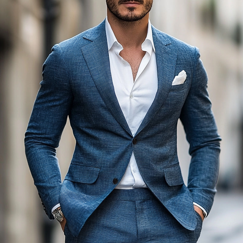 Men's Spring and Autumn Comfortable Two-Button Blazer 9949423927480