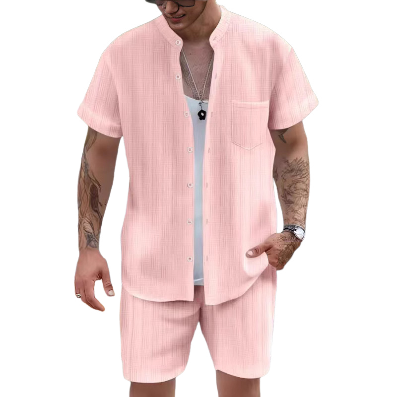 Men's Casual Resort Short Sleeve Shorts Two-piece Set 9949422485688