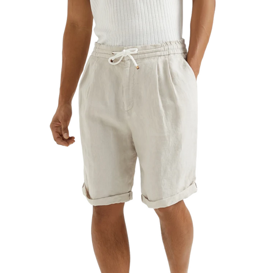 Men's Classic Casual Elastic Waist Cotton and Linen Shorts 9952302923960
