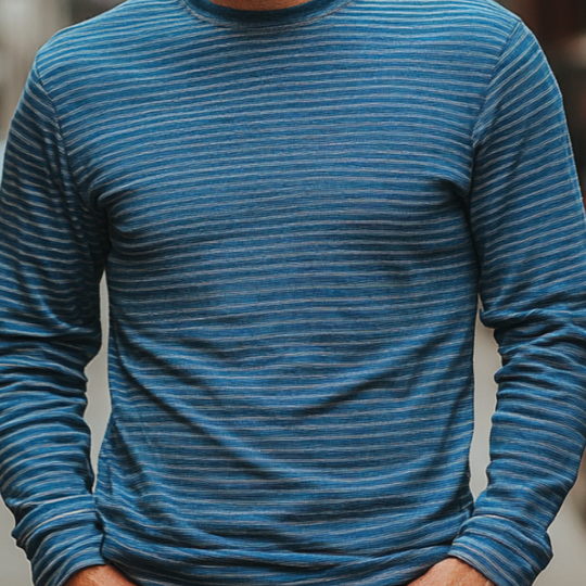 Men's Retro Striped Crew Neck Long Sleeve T-Shirt 9891529294008