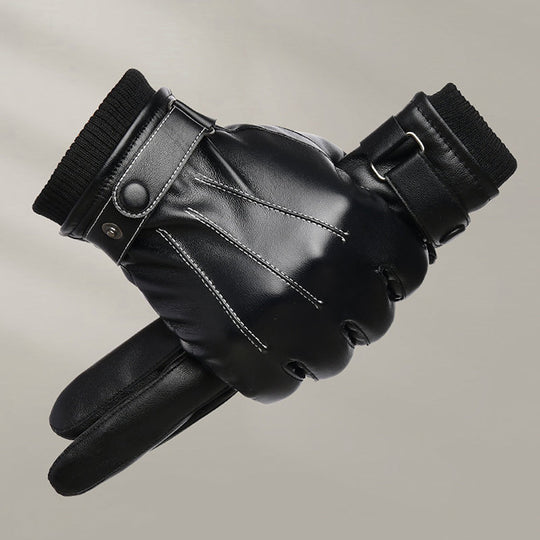 Daily PU Leather Thickened Driving Full Finger Glove 9888555729080