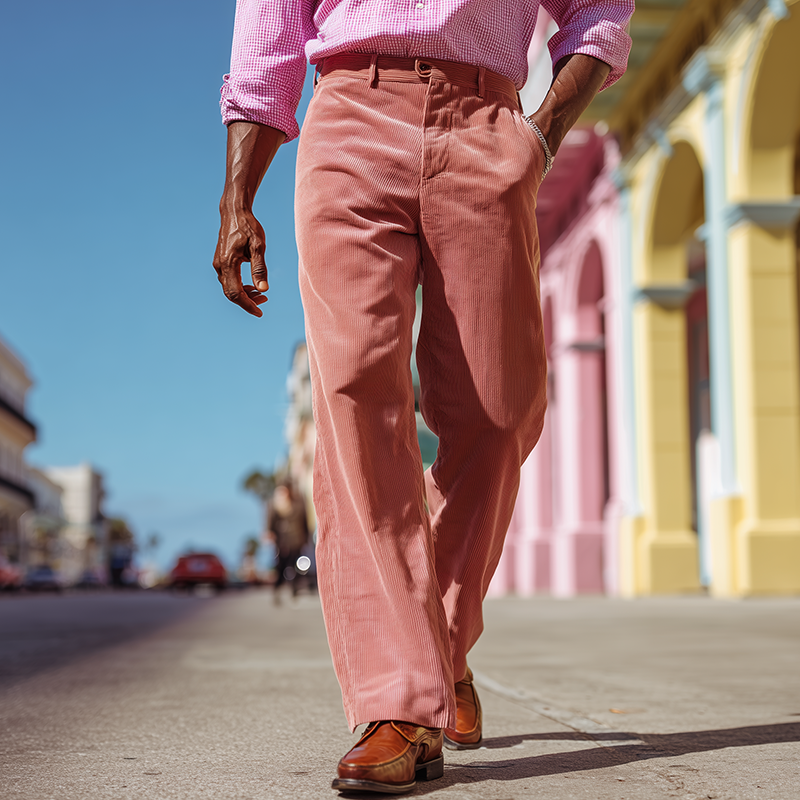 Men's Retro Elegant Corduroy Casual Trousers DTT25090414