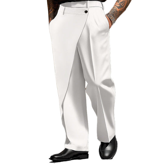 Men's Solid Color Casual Button-down Pants 9892050632888