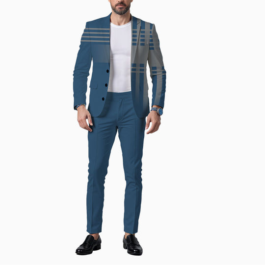 Men's Business Ombre Peak Lapel Blazer & Straight Pants 2Pcs Set Dtt554778808