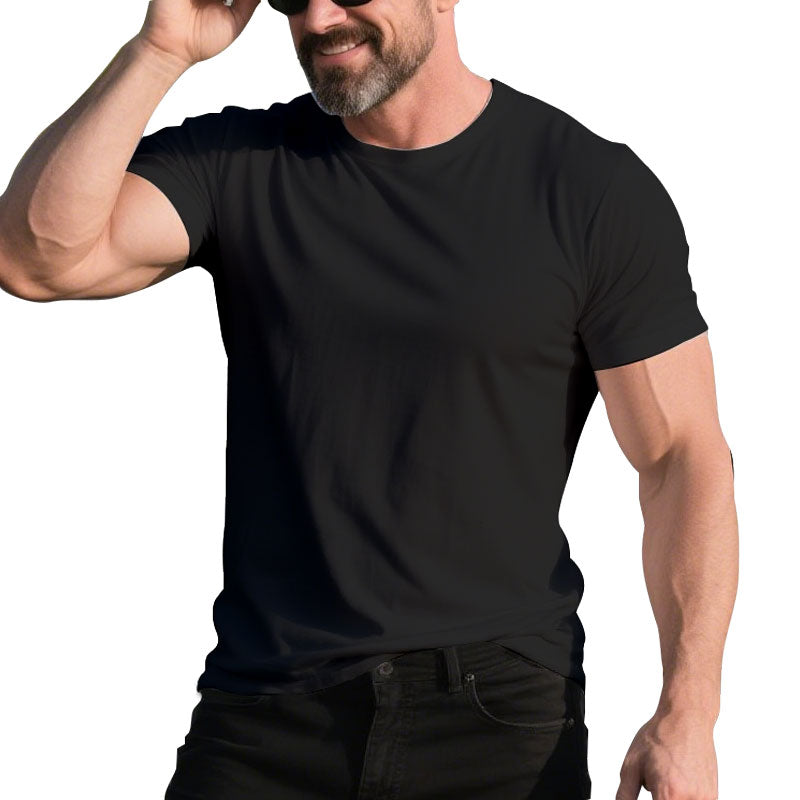100% Cotton Short Sleeve Solid Color Simple T-Shirt Dtt250600581