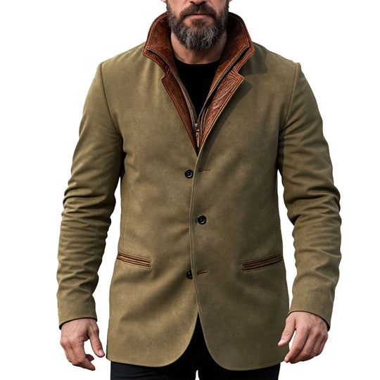 Men's Autumn Vintage Buckskin Jacket Dtt077233848