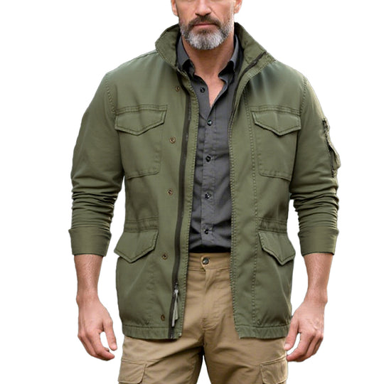 Men's Retro Casual Field Multi-Pocket Work Jacket Dtt081395384