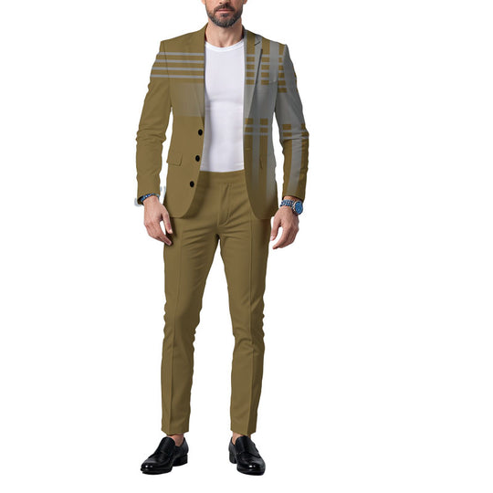 Men's Business Ombre Peak Lapel Blazer & Straight Pants 2Pcs Set Dtt554778808