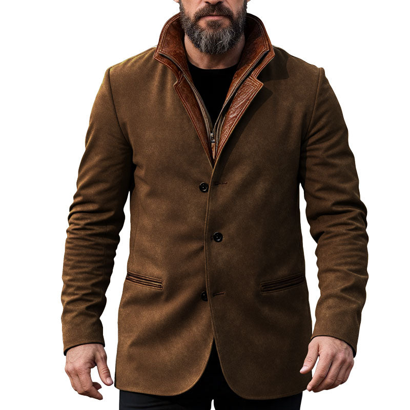 Men's Autumn Vintage Buckskin Jacket Dtt077233848