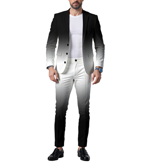 Men's Business Ombre Peak Lapel Blazer & Straight Pants 2Pcs Set Dtt554778808
